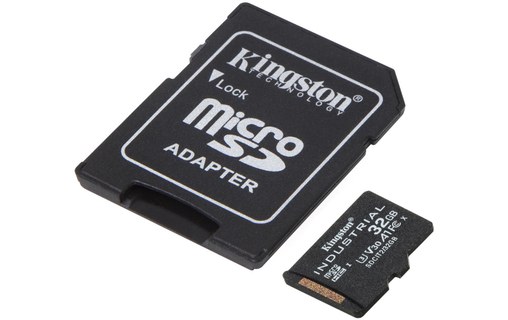 Carte microSDHC Kingston Industrial 32 Go avec adaptateur SD, UHS-I, V30