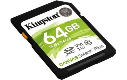 Carte SDXC Kingston Canvas Select Plus 64 Go, UHS-I, V10