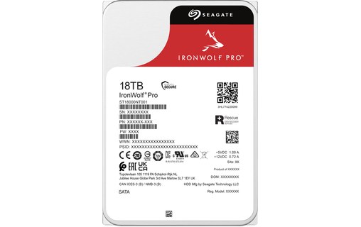 Seagate IronWolf Pro 18 To - Disque dur 7200 tr/min pour NAS - ST18000NT001