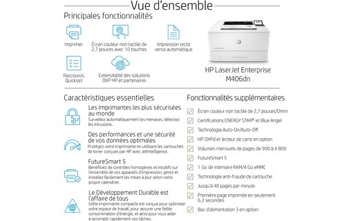 Imprimante laser HP LaserJet Enterprise 3PZ15A - AirPrint