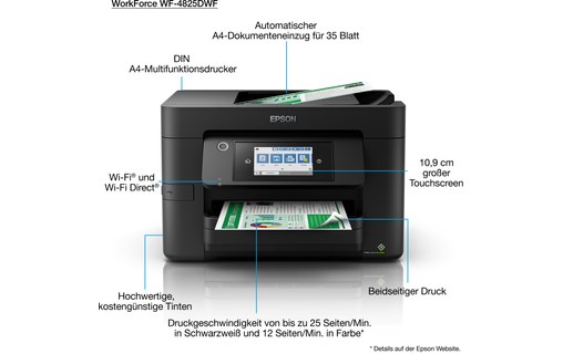 Imprimante multifonction Epson WorkForce Pro WF-4825DWF - WiFi, AirPrint