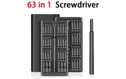 Jeu de Tournevis Multifonctions 63 en 1, Embout Magnétique, Boîte à Outils Porta