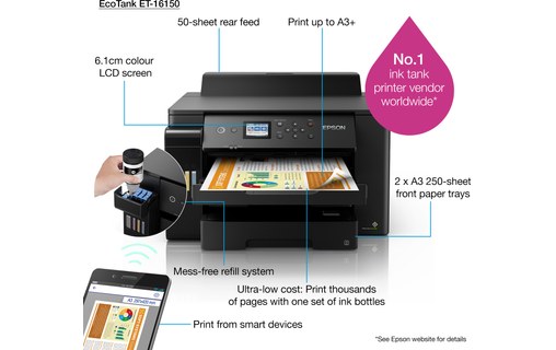 Imprimante jet d'encre Epson EcoTank ET-16150 - WiFi, AirPrint