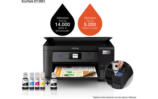 Imprimante multifonction Epson EcoTank ET-2851 / C11CJ63407 - WiFi, AirPrint