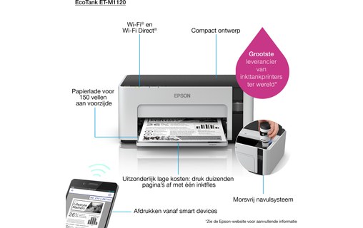 Imprimante jet d'encre Epson EcoTank ET-M1120 - WiFi