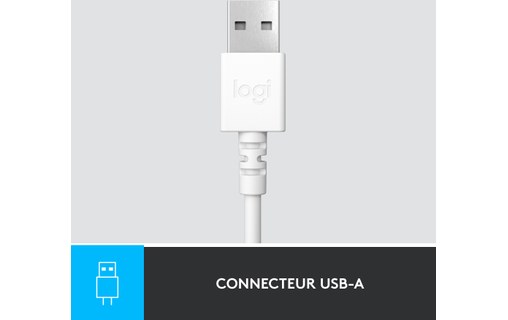 Micro-casque Logitech H390, Blanc - USB