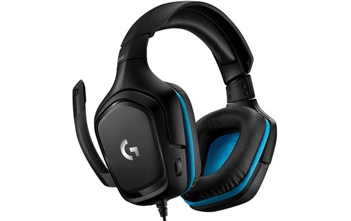 Casque gaming Logitech G432 Bleu, Noir