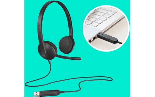 Micro-casque Logitech H340, Noir - USB