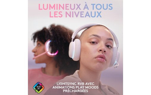 Casque gaming sans fil Logitech G735, Blanc - Bluetooth