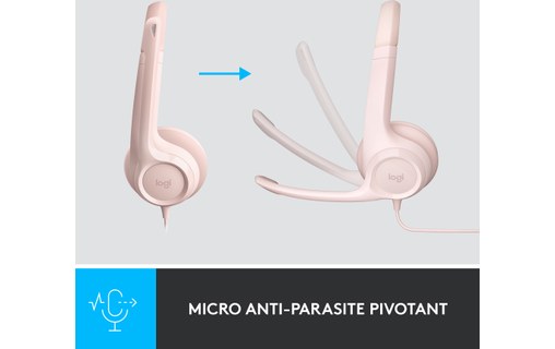 Micro-casque Logitech H390, Rose - USB