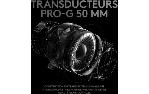 Casque gaming sans fil Logitech Pro X, Noir