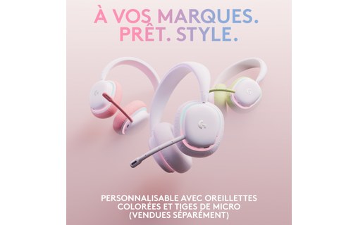 Casque gaming sans fil Logitech G735, Blanc - Bluetooth