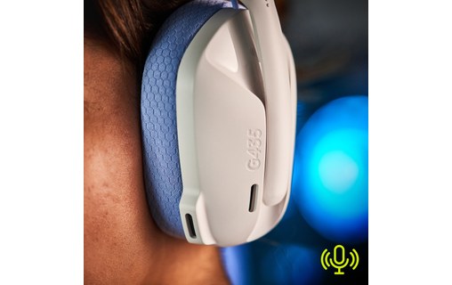 Casque gaming sans fil Logitech G435, Blanc - Bluetooth