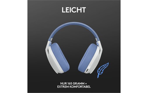 Casque gaming sans fil Logitech G435, Blanc - Bluetooth