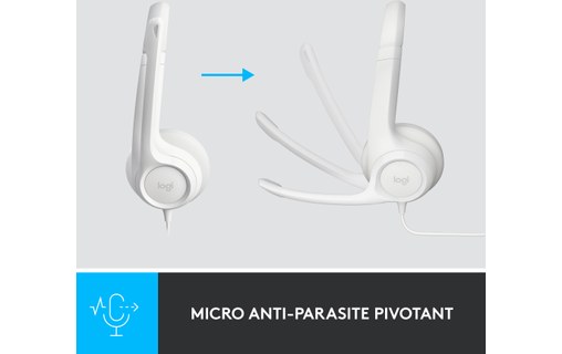 Micro-casque Logitech H390, Blanc - USB