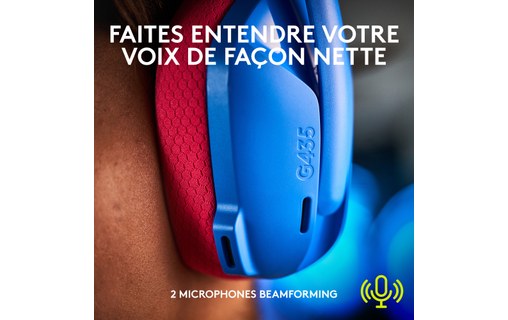Casque gaming sans fil Logitech G435, Bleu - Bluetooth