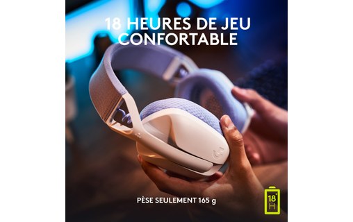 Casque gaming sans fil Logitech G435, Blanc - Bluetooth