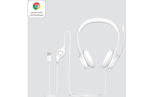 Micro-casque Logitech H390, Blanc - USB