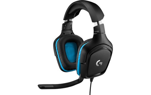 Casque gaming Logitech G432 Bleu, Noir