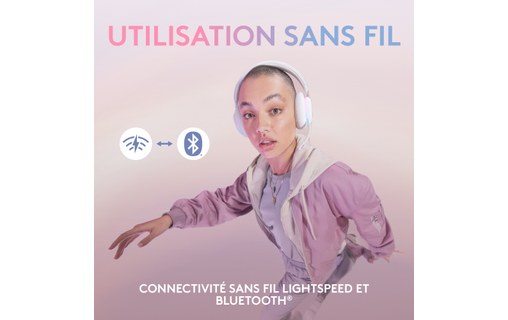 Casque gaming sans fil Logitech G735, Blanc - Bluetooth