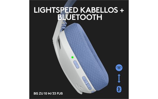 Casque gaming sans fil Logitech G435, Blanc - Bluetooth