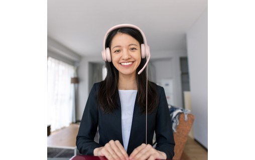 Micro-casque Logitech H390, Rose - USB