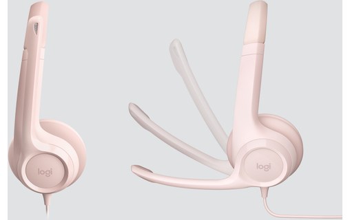 Micro-casque Logitech H390, Rose - USB