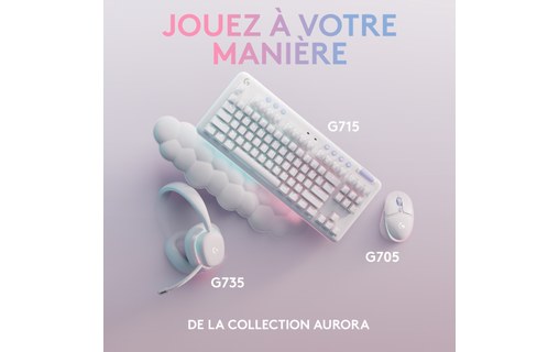 Casque gaming sans fil Logitech G735, Blanc - Bluetooth