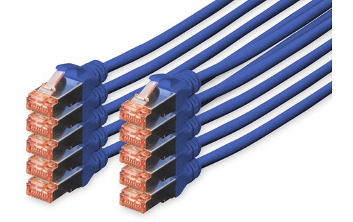 Pack de 10 Câble ethernet RJ45 Cat 6 SSTP - Digitus - 3 m - Bleu