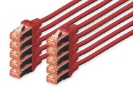Pack de 10 Câble ethernet RJ45 Cat 6 SSTP - Digitus - 1 m - Rouge