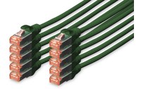 Pack de 10 Câble ethernet RJ45 Cat 6 SSTP - Digitus - 1 m - Vert