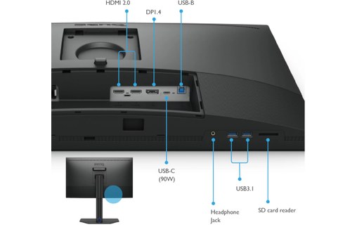 Écran 27" BenQ SW272U - 4K HDMI/DisplayPort/USB-C