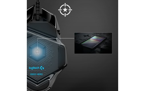 Logitech G502 Hero souris USB Optique 16000 DPI Droitier