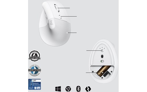 Logitech Lift for Business souris Droitier RF sans fil + Bluetooth Optique 4000