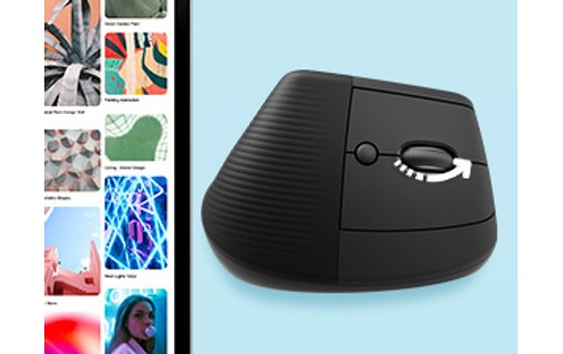 Souris sans fil Logitech Lift - Blanche - Ergonomique, Verticale