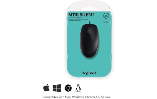 Logitech B110 souris USB Optique 1000 DPI Ambidextre