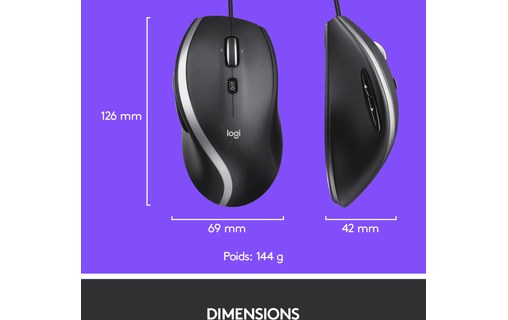 Souris Logitech M500s - Noire - Ergonomique