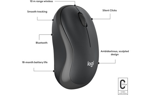 Souris sans fil Logitech M240 Silent - Graphite