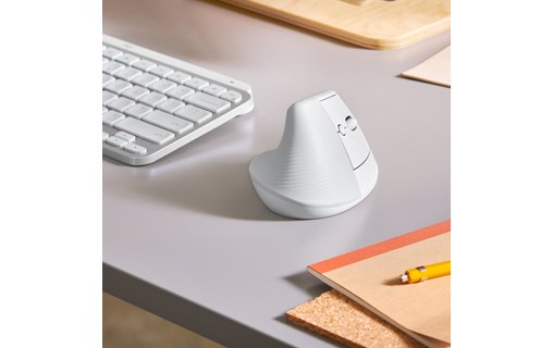 Souris sans fil Logitech Lift - Blanche - Ergonomique, Verticale