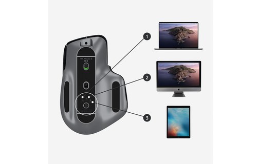 Logitech MX Master 3 for Mac souris Bluetooth Laser 4000 DPI Droitier