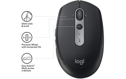 Logitech M590 souris RF Sans fil + Bluetooth Optique 1000 DPI Droitier