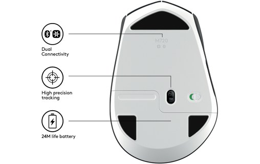 Souris sans fil Logitech M720 Triathlon - Noire