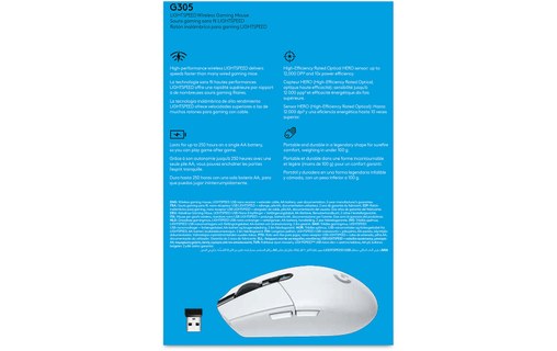 LOGITECH G305 Blanc Souris gaming sans fil