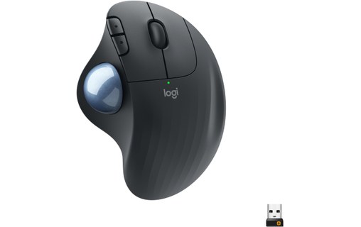 Souris sans fil Logitech ERGO M575 - Graphite - Ergonomique, Trackball