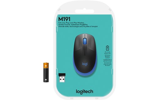 Souris sans fil Logitech M190 - Bleue