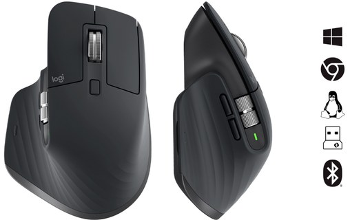 Souris sans fil Logitech MX Master 3S - Grise - Pour droitier, Ergonomique