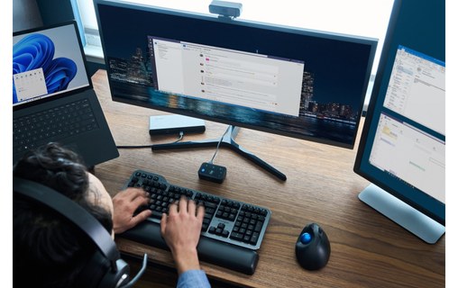 Souris sans fil Kensington Pro Fit Ergo - Bleue, Noire - Ergonomique