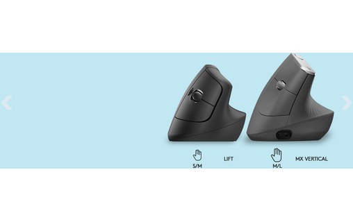 Souris sans fil Logitech Lift - Blanche - Ergonomique, Verticale
