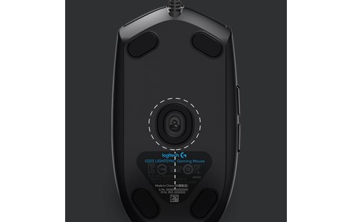 LOGITECH Souris filaire USB G203 Gaming LIGHTSYNC Noir