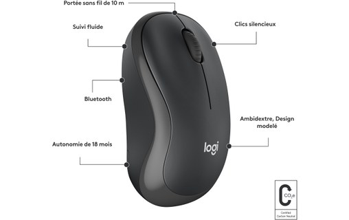 Souris sans fil Logitech M240 Silent - Graphite